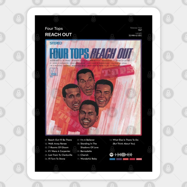 Four Tops - Reach Out Tracklist Album Sticker by 80sRetro